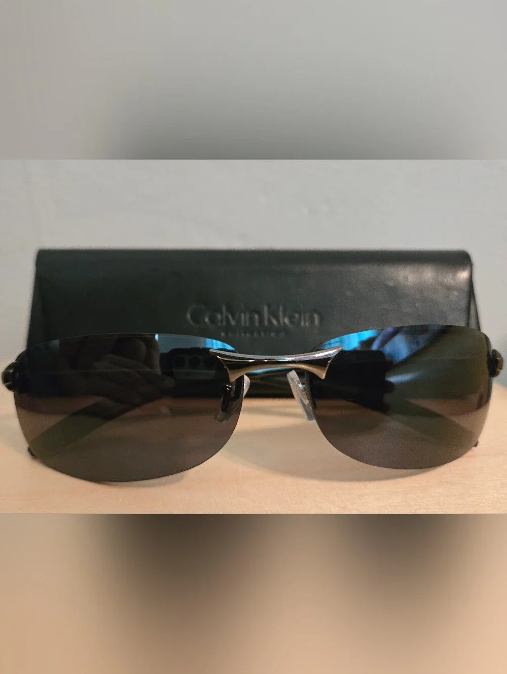 Vintage Calvin Klein Collection  Black/Gray/Silver sunglasses S